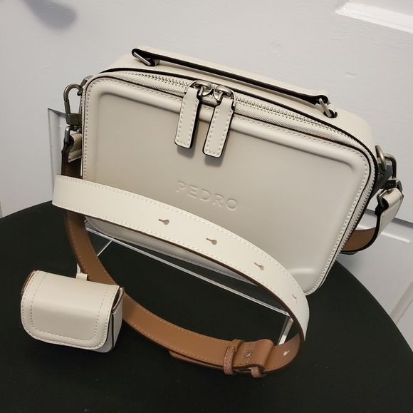 Pedro Handbags - EC PEDRO IVORY WHITE CROSSBODY BAG, SLEEK, STYLISH, MODERN